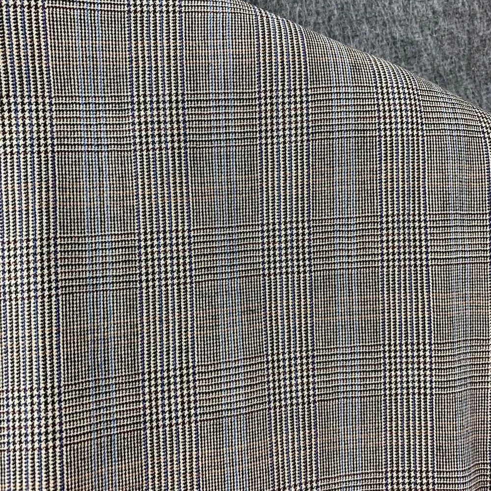 Jos A Bank Blazer Mens 42RG Brown Glen Check‎ Wool Gordon Houndstooth Sport Coat